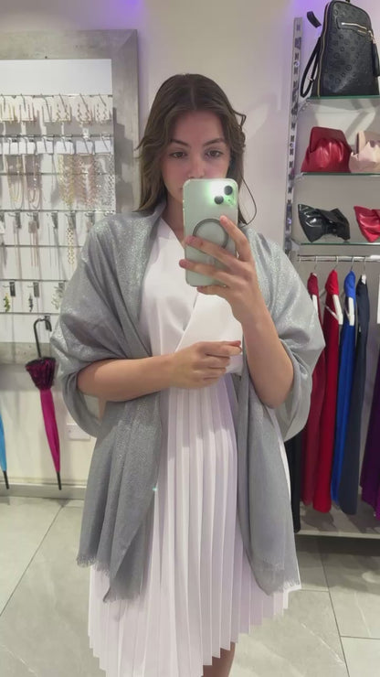 STOLA VISCOSA LUREX ARGENTO SCURO