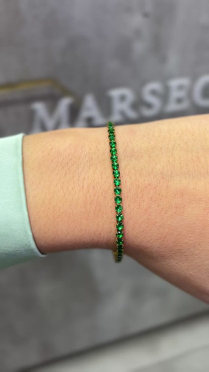 BRACCIALE TENNIS ORO & VERDE