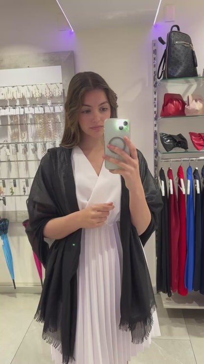 STOLA VISCOSA LUREX NERA GLITTER NERO