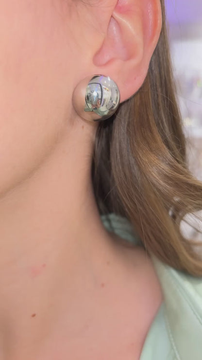 ORECCHINI BOTTONE ARGENTO 2 CM