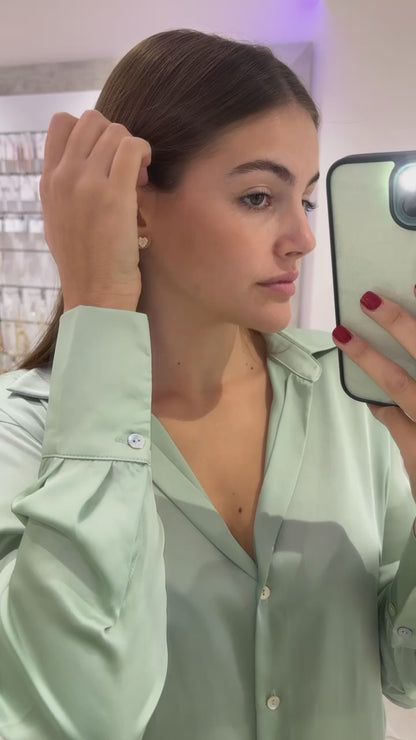 SET ORECCHINI CUORI CRISTALLI ORO ROSA