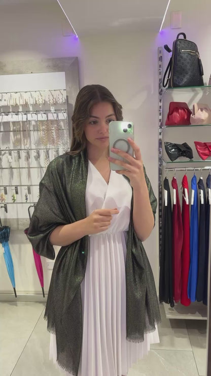 STOLA VISCOSA LUREX NERA & ORO