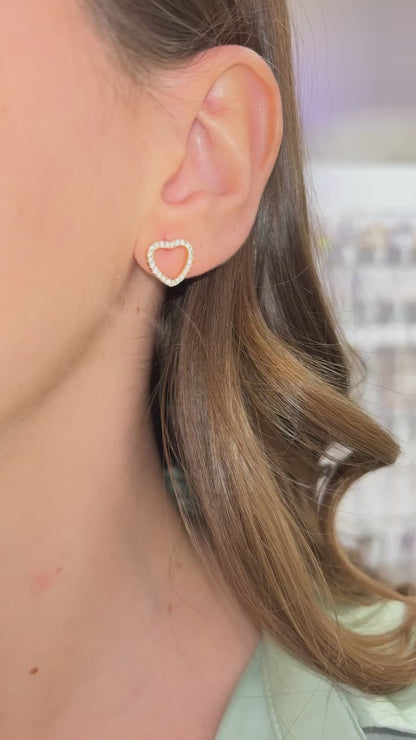 ORECCHINI CUORE FORATO ORO