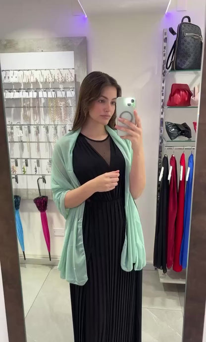 STOLA CHIFFON VERDE ACQUA