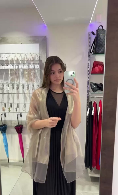 STOLA ORGANZA LUREX SABBIA & ORO