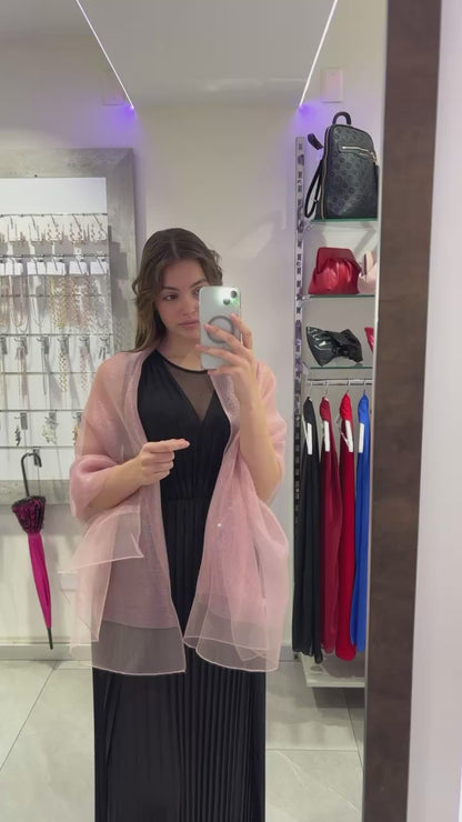 STOLA ORGANZA LUREX ROSA