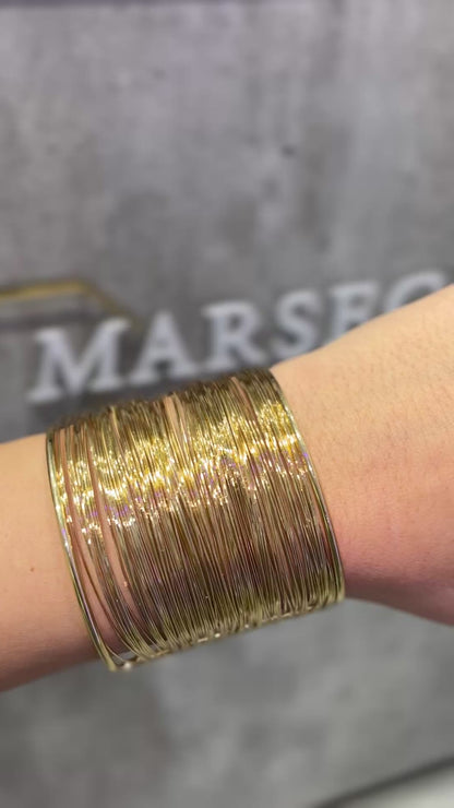 BRACCIALE RIGIDO MULTIFILO 5 CM ORO