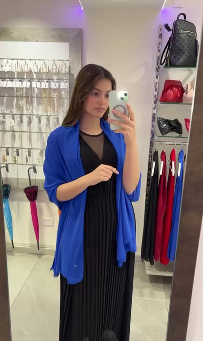 STOLA CHIFFON BLU ROYAL
