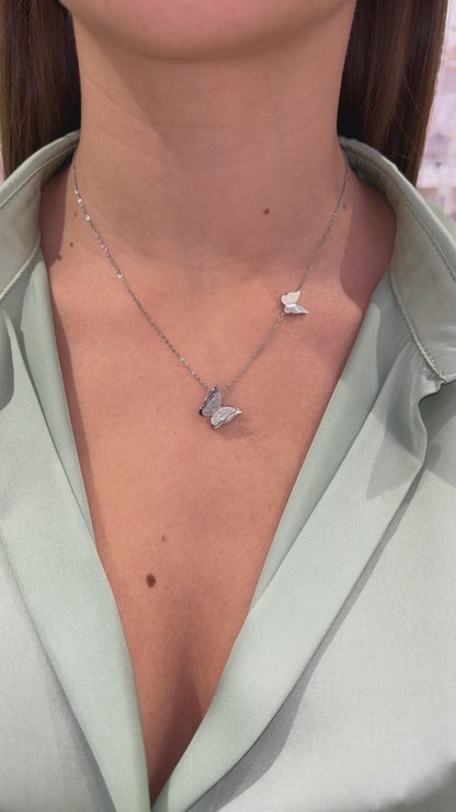 COLLANA FARFALLA 3D ARGENTO