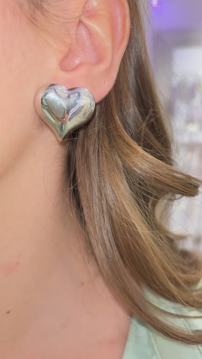 ORECCHINI CUORE ARGENTO 2,5 CM