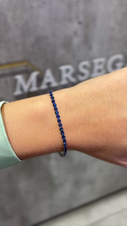 BRACCIALE TENNIS ARGENTO & BLU