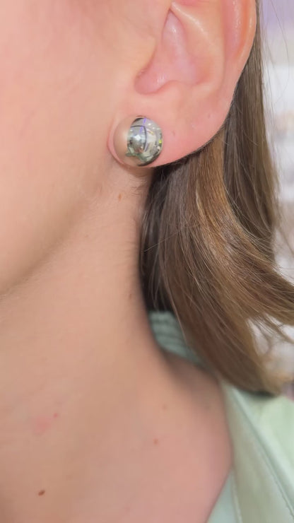 ORECCHINI BOTTONE ARGENTO 1 CM