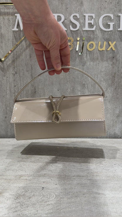 POCHETTE BIMATERIALE BEIGE
