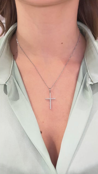 COLLANA CROCE ARGENTO 2,5 CM