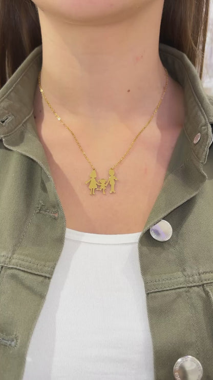 COLLANA MAMMA,PAPÀ & FIGLIA ORO