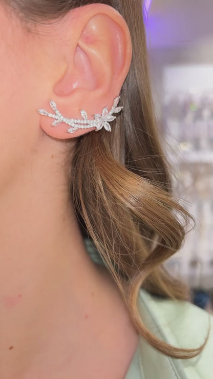 ORECCHINI EAR CUFF FIORE ARGENTO