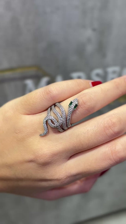 ANELLO SERPENTE ARGENTO