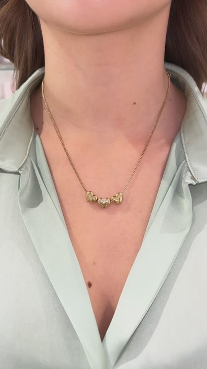 COLLANA 3 CUORI ORO