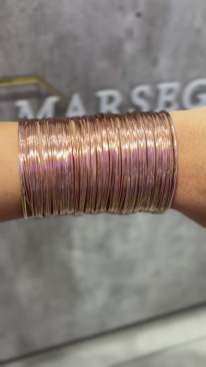 BRACCIALE RIGIDO MULTIFILO 8 CM ORO ROSA