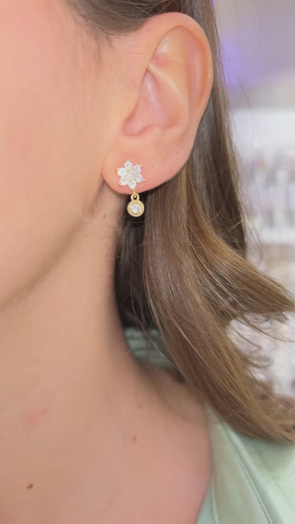 ORECCHINI FIORELLINO CON PENDENTE ORO