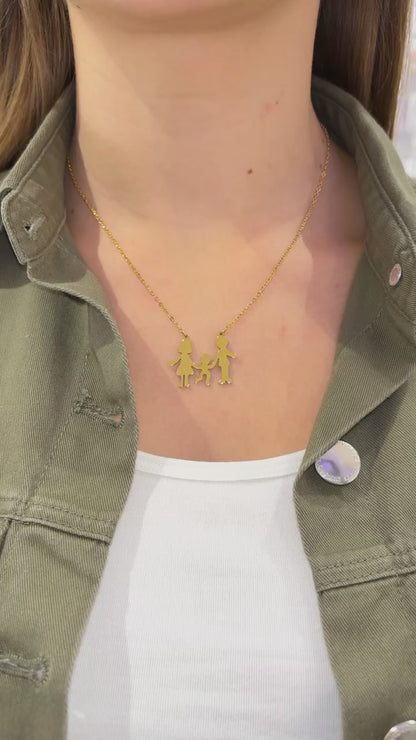 COLLANA MAMMA,PAPÀ & FIGLIO ORO