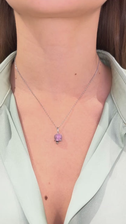 COLLANA CAMPANELLA ARGENTO & FUCSIA