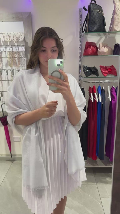 STOLA VISCOSA LUREX ARGENTO CHIARO