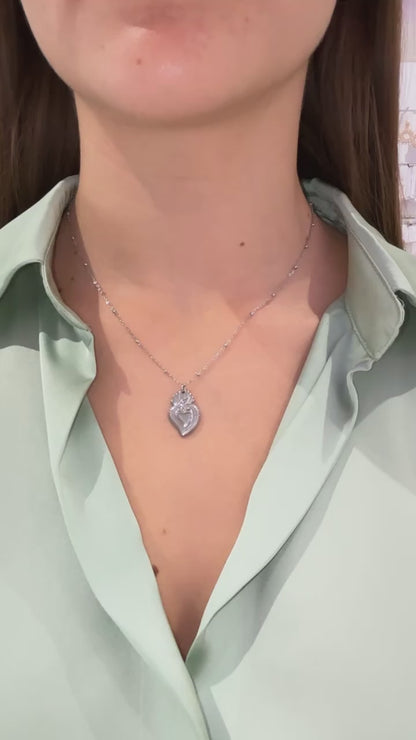 COLLANA CUORE SACRO ARGENTO