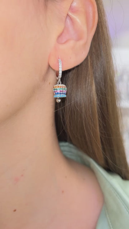 ORECCHINI CAMPANELLA ARGENTO & MULTICOLOR