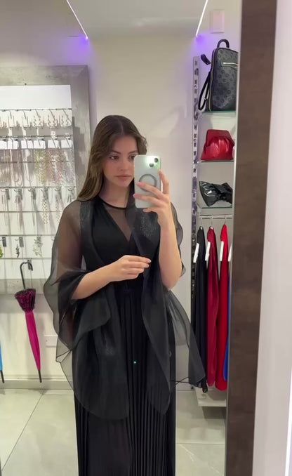STOLA ORGANZA LUREX NERA