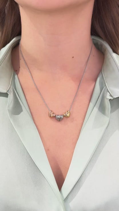 COLLANA 3 CUORI MULTICOLOR