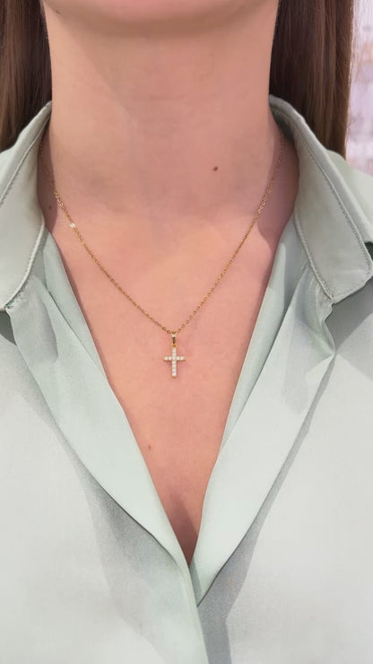COLLANA CROCE ORO 1,5 CM
