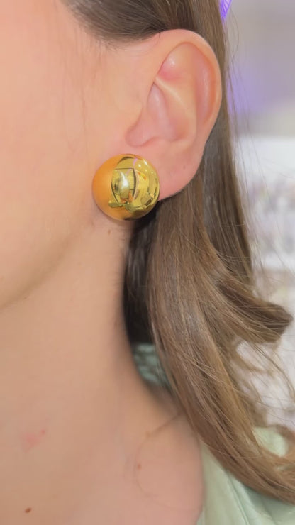 ORECCHINI BOTTONE ORO 2 CM