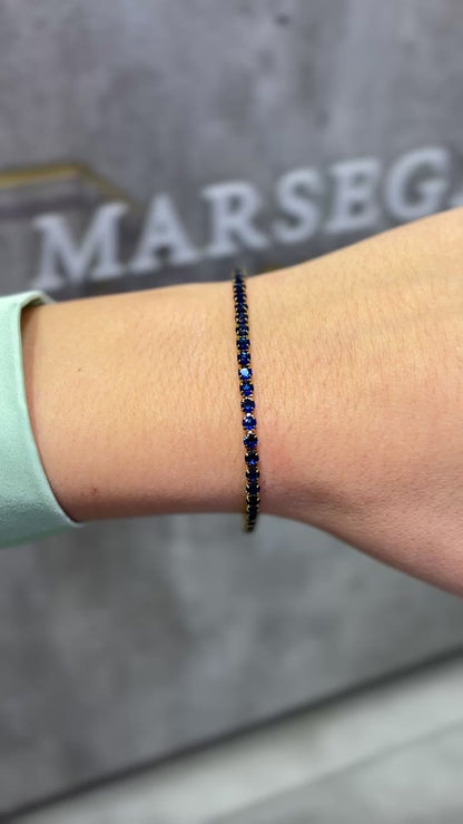 BRACCIALE TENNIS ORO & BLU