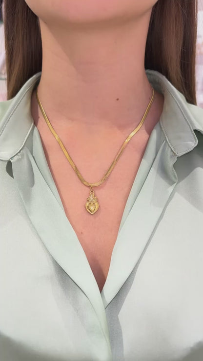 COLLANA SNAKE CUORE SACRO ORO