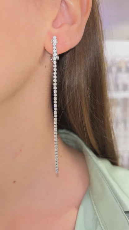 ORECCHINI CLIP 1 FILO STRASS ARGENTO