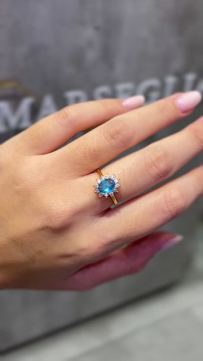 ANELLO KATE ORO & AZZURRO