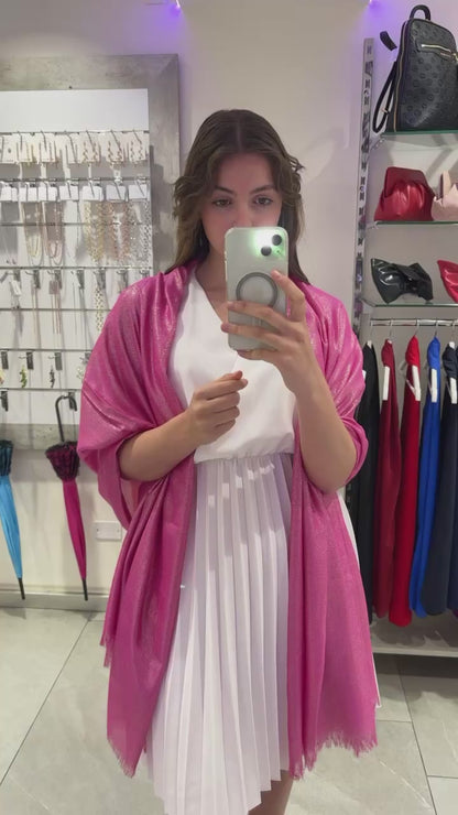STOLA VISCOSA LUREX ROSA & ARGENTO