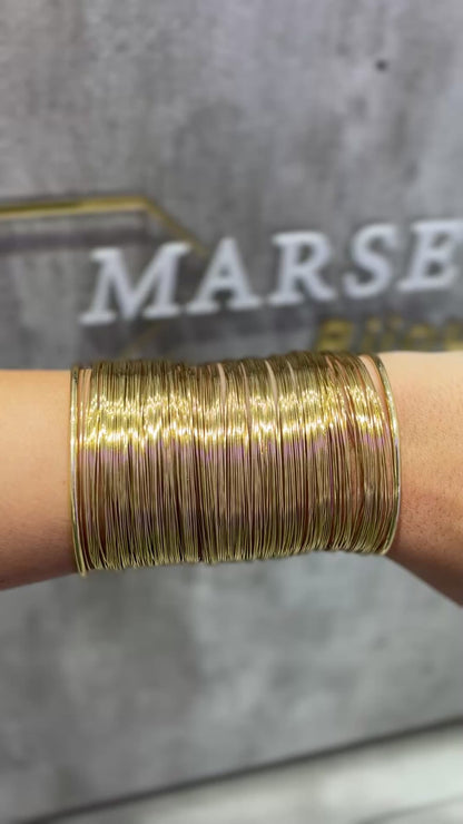 BRACCIALE RIGIDO MULTIFILO 8 CM ORO