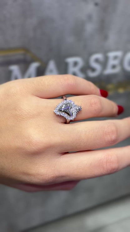 ANELLO CUORE SACRO ARGENTO