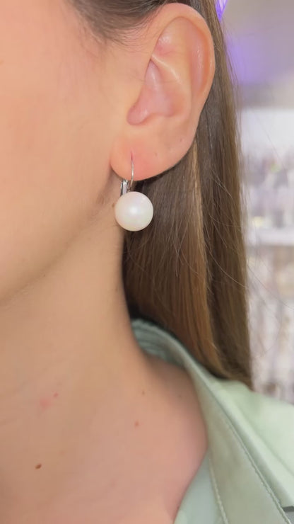 ORECCHINI PERLA PENDENTE ARGENTO 12 MM