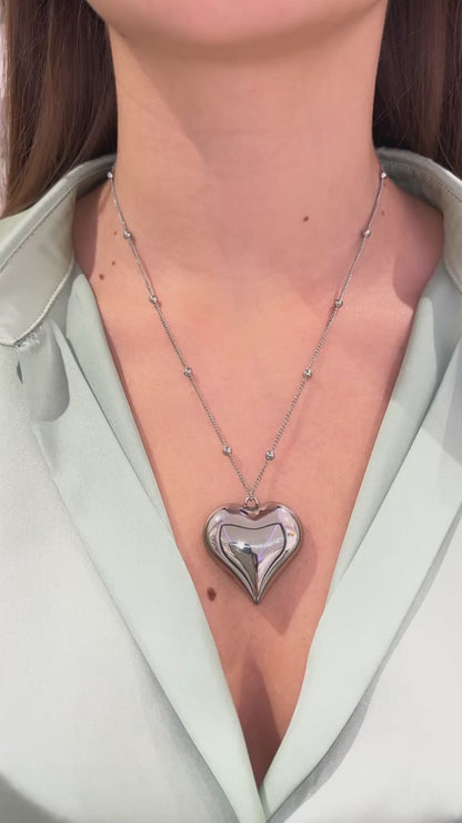 COLLANA CUORE GRANDE ARGENTO