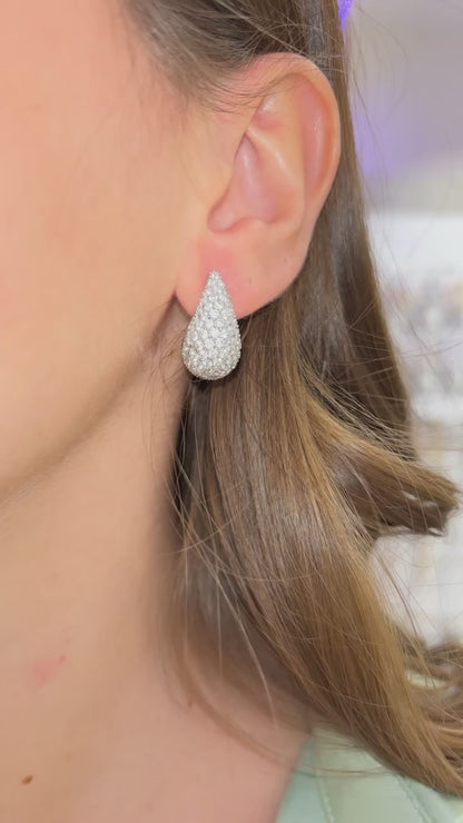 ORECCHINI GOCCIA CRISTALLI ARGENTO 2 CM