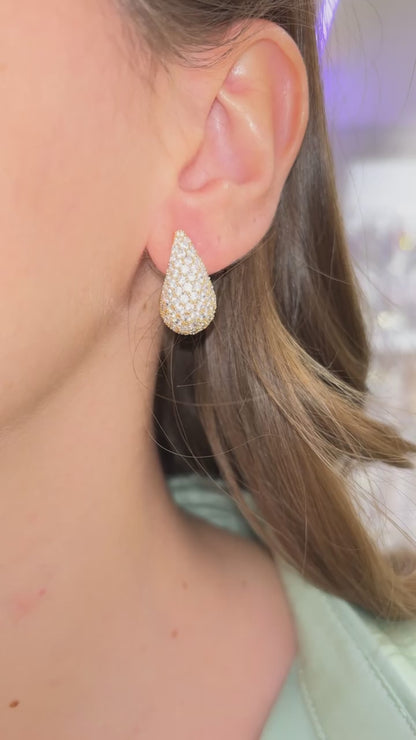 ORECCHINI GOCCIA CRISTALLI ORO 2 CM