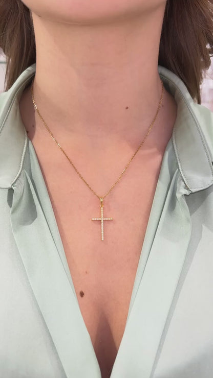 COLLANA CROCE ORO 2,5 CM