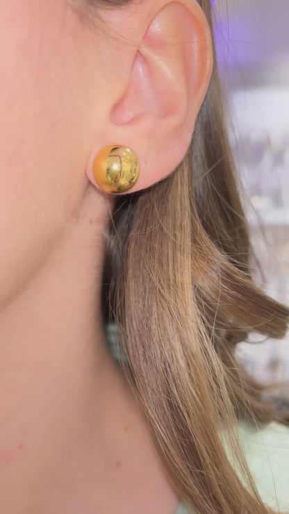 ORECCHINI BOTTONE ORO 1 CM