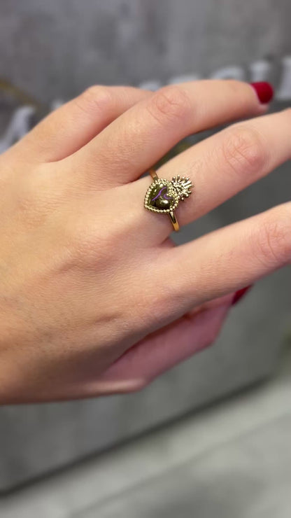 ANELLO CUORE SACRO ORO