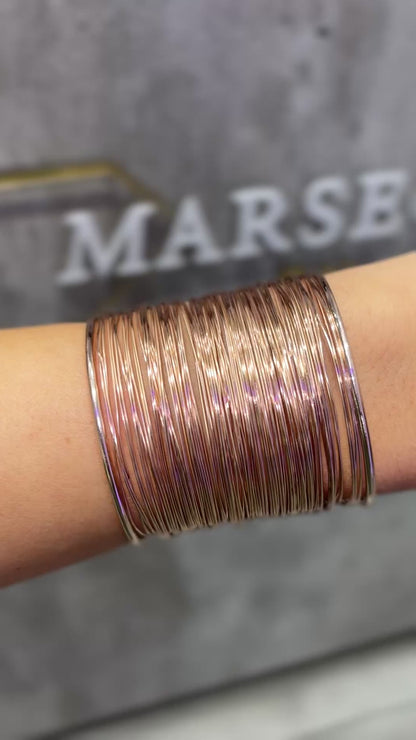 BRACCIALE RIGIDO MULTIFILO 5 CM ORO ROSA