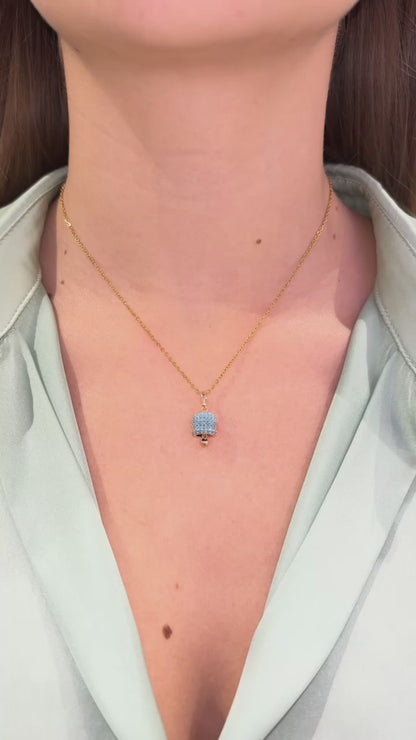 COLLANA CAMPANELLA ORO & AZZURRO