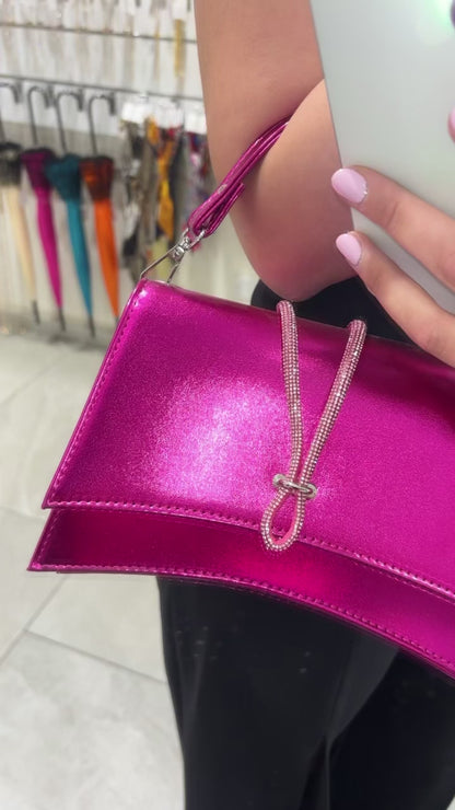 POCHETTE METAL FUCSIA